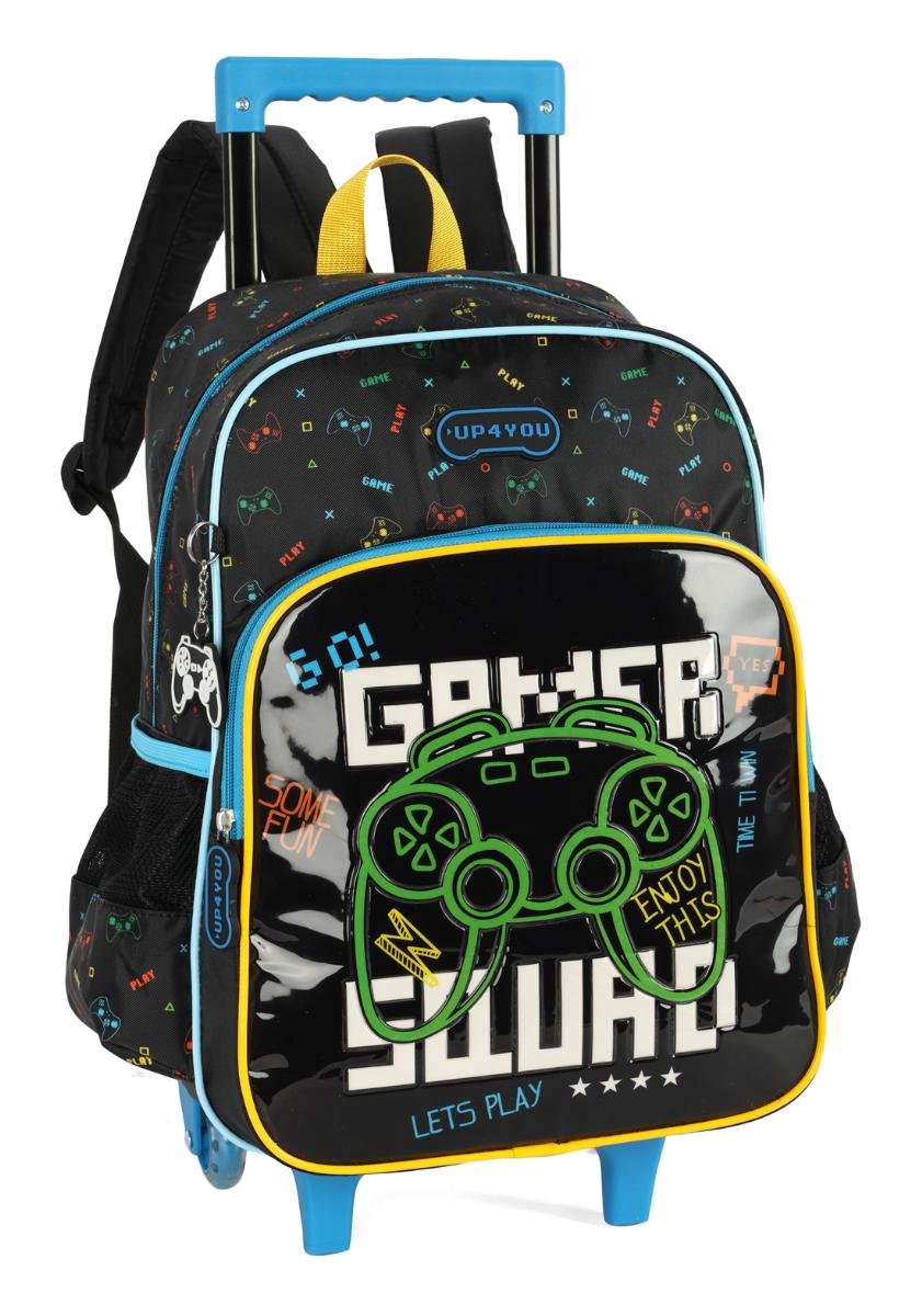 MOCHILA INFANTIL MENINA UP4YOU COM RODAS IC41066 Preto 3