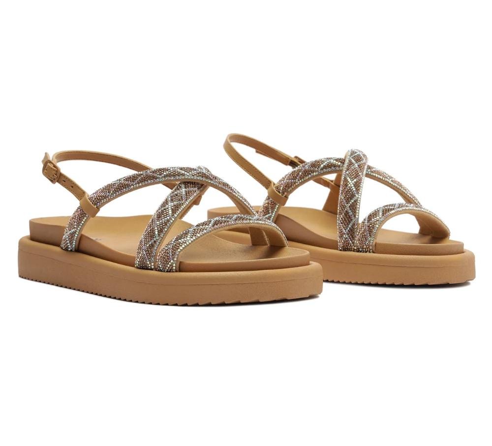 SANDÁLIA FEMININA ANACAPRI PAPETE STRASS C303800112 Bege 2