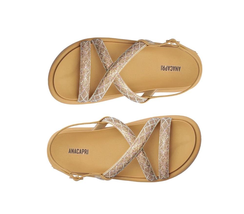 SANDÁLIA FEMININA ANACAPRI PAPETE STRASS C303800112 Bege 3