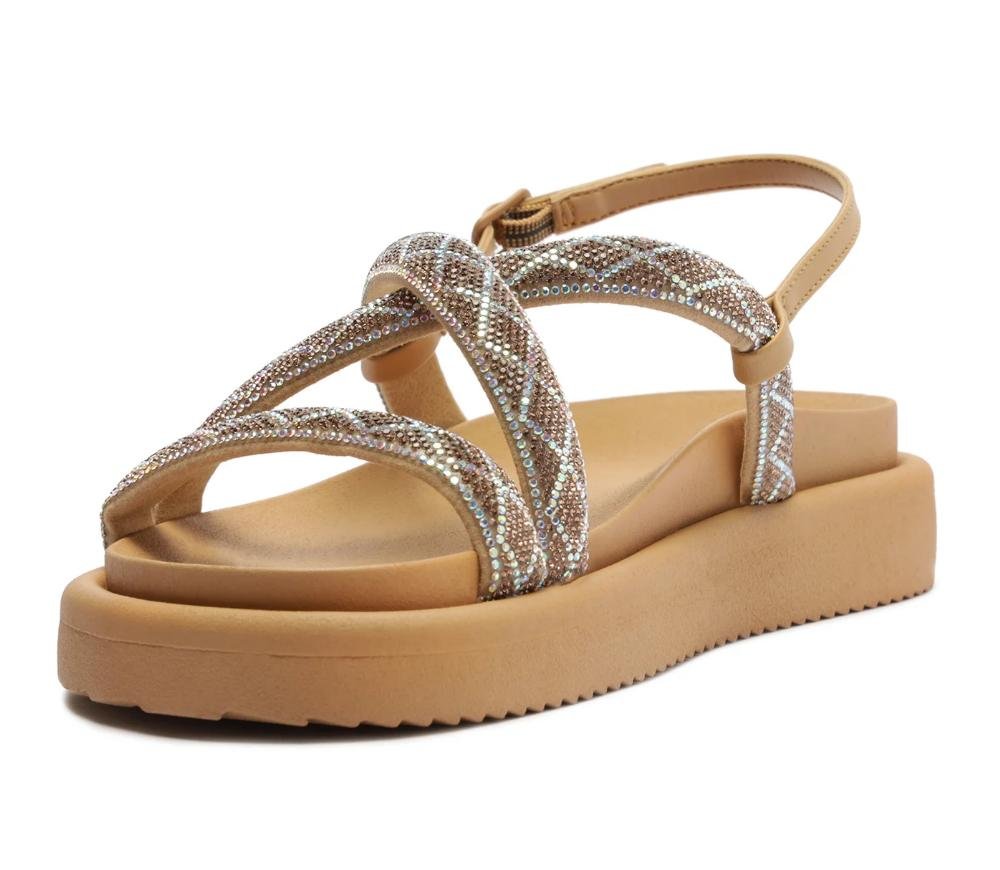 SANDÁLIA FEMININA ANACAPRI PAPETE STRASS C303800112 Bege 4