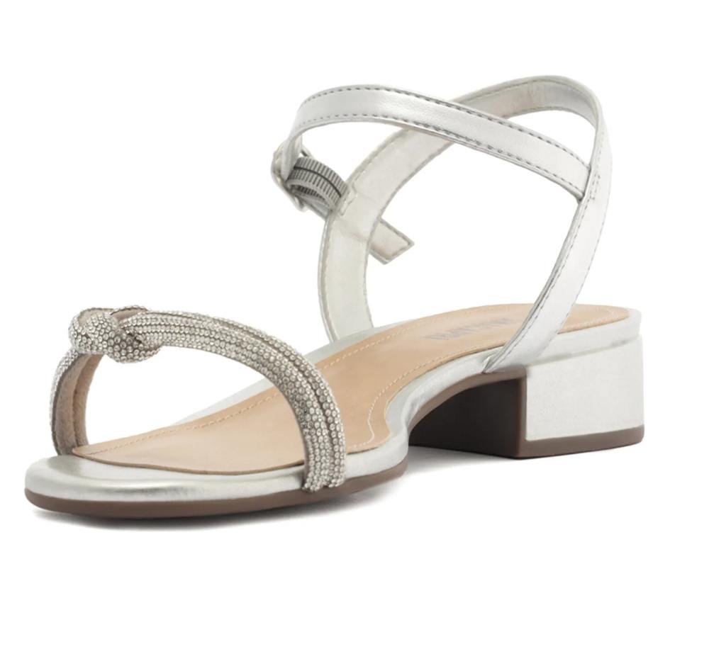 SANDÁLIA FEMININA ANACAPRI STRASS TIRA NÓ SALTINHO C301140104 Prata 4