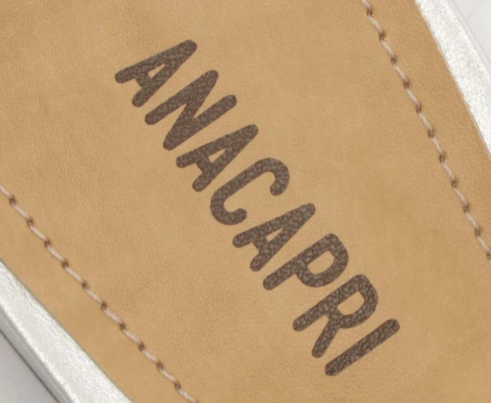 SANDÁLIA FEMININA ANACAPRI STRASS TIRA NÓ SALTINHO C301140104 Prata 5