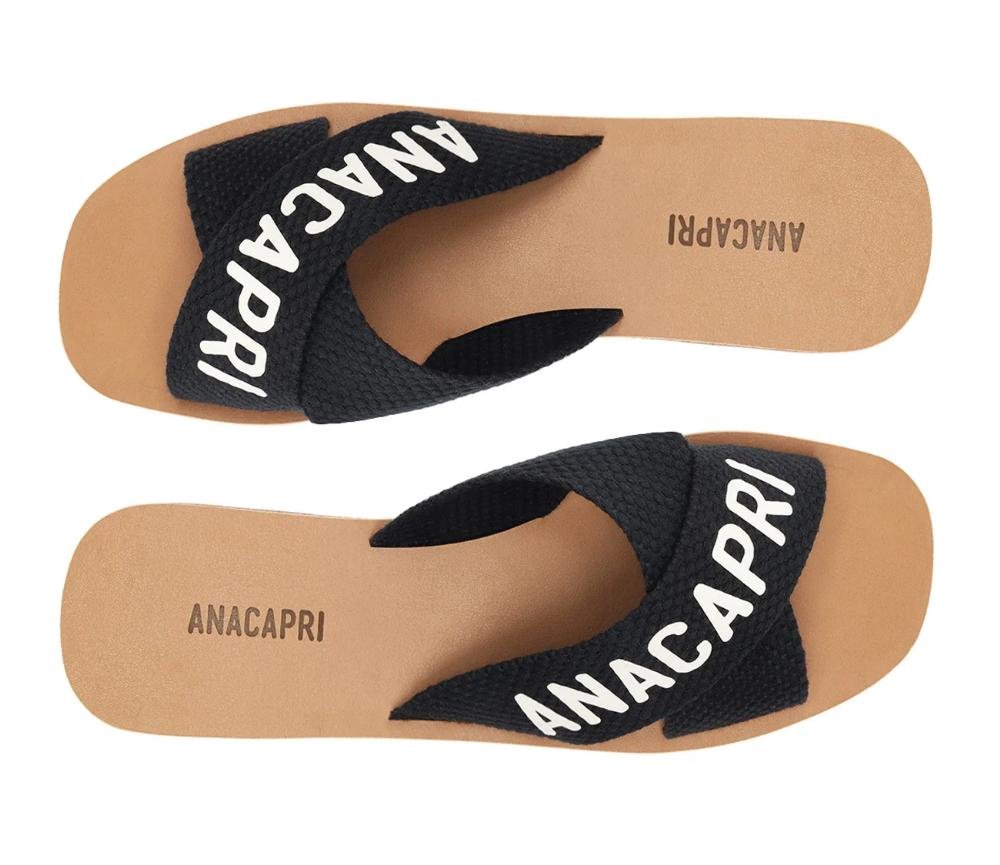 SANDÁLIA SLIDE FEMININA ANACAPRI GORGURÃO TIRAS CRUZADAS C302440008 Preto 3