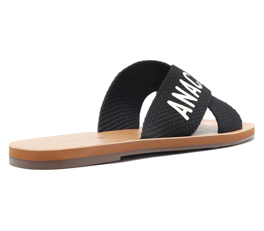 SANDÁLIA SLIDE FEMININA ANACAPRI GORGURÃO TIRAS CRUZADAS C302440008 Preto 4