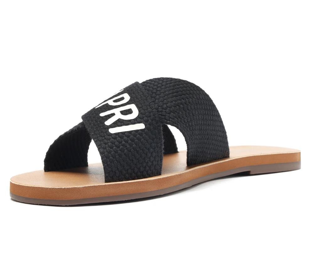 SANDÁLIA SLIDE FEMININA ANACAPRI GORGURÃO TIRAS CRUZADAS C302440008 Preto 5