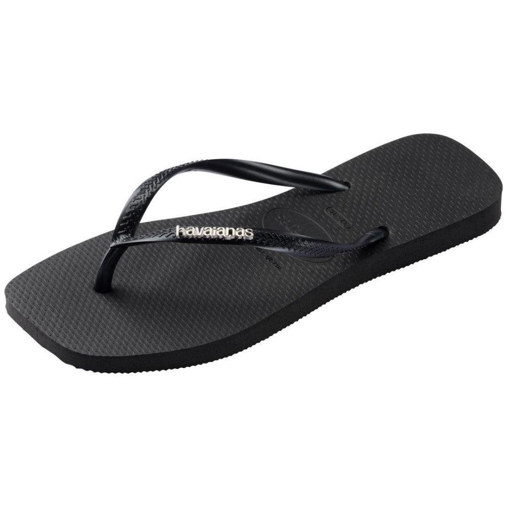 CHINELO FEMININO HAVAIANAS SLIM SQUARE LOGO MET 4148257 Preto 6