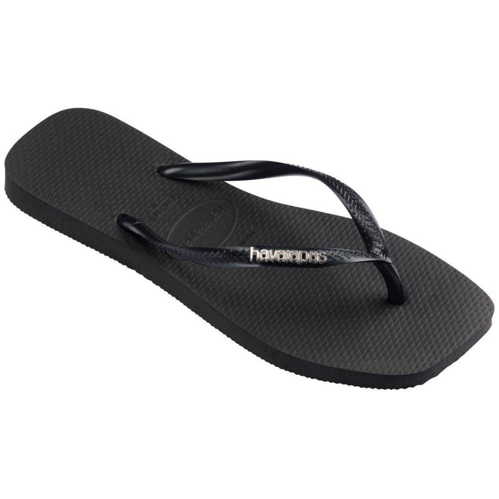 CHINELO FEMININO HAVAIANAS SLIM SQUARE LOGO MET 4148257 Preto 2