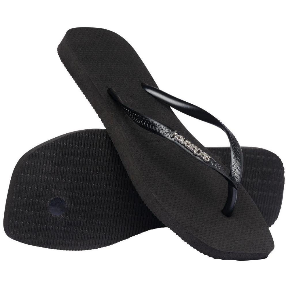 CHINELO FEMININO HAVAIANAS SLIM SQUARE LOGO MET 4148257 Preto 4
