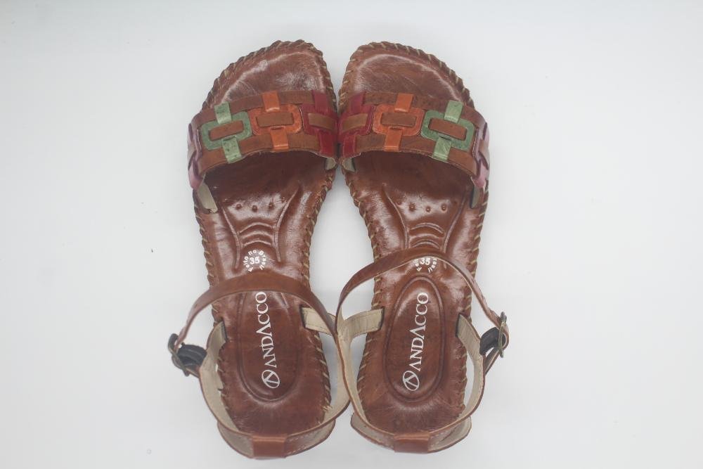 SANDÀLIA COURO ANDACCO JADE FEMININA 12374 Marrom/Verde 4