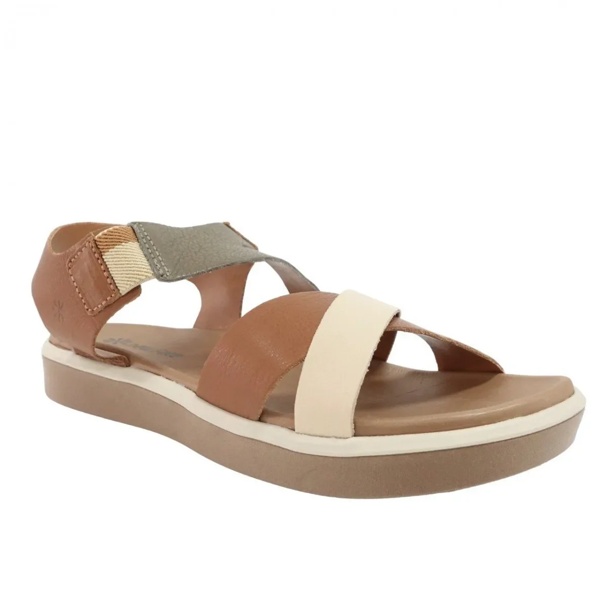 SANDÁLIA NEW FACE FEMININA FLATFORM 26105 Marrom/Bege 2