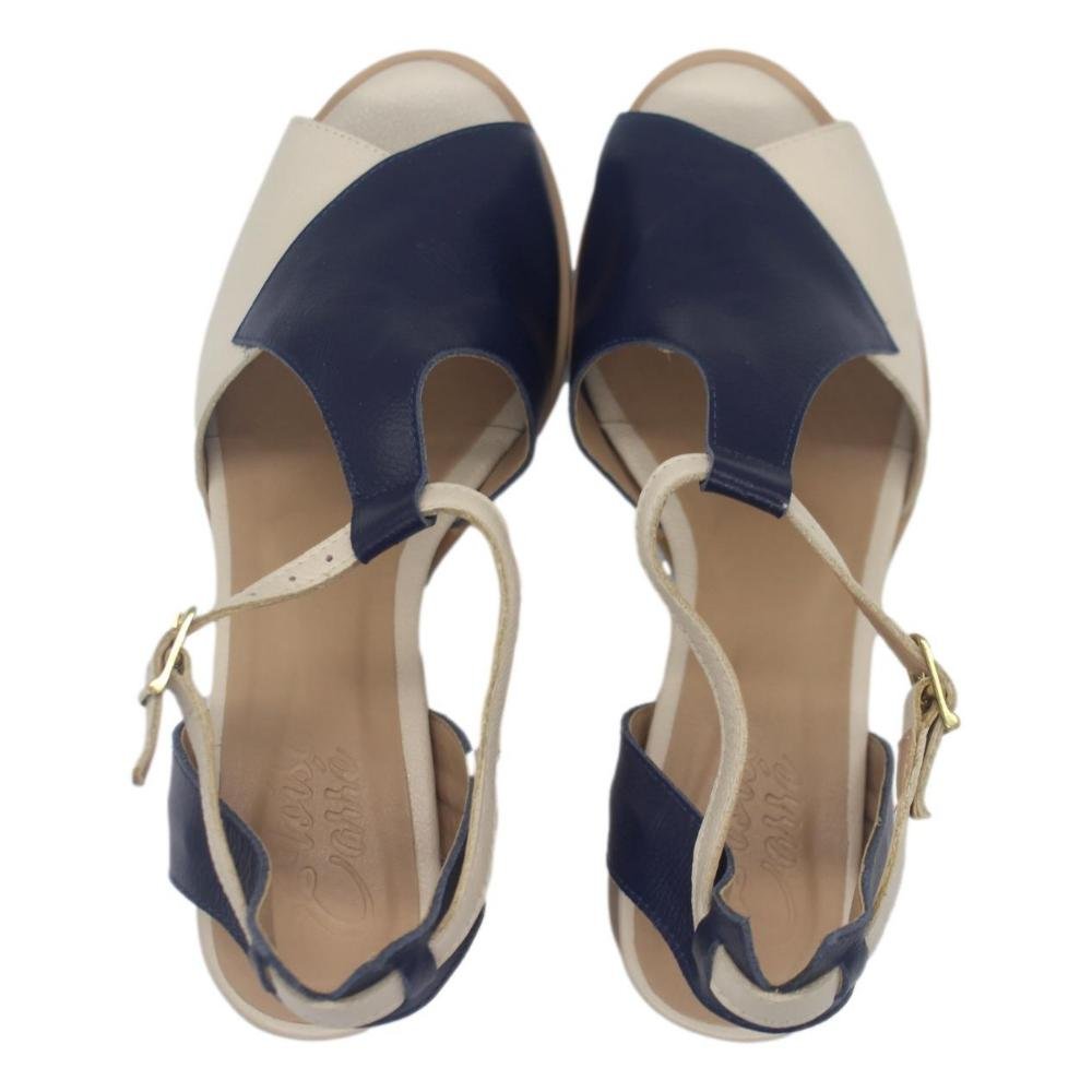 SANDALIA ELOISA CARRE FEMININA 177-39 Branco/Azul 5