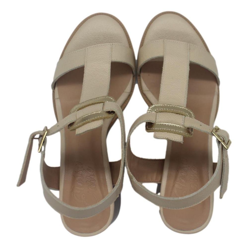 SANDÁLIA ELOISA CARRE FEMININA 177-58 Branco/Dourado 5