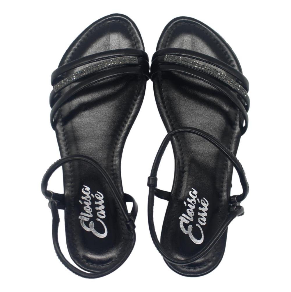 SANDÁLIA ELOISA CARRE STRASS FEMININA 669614461 Preto 5