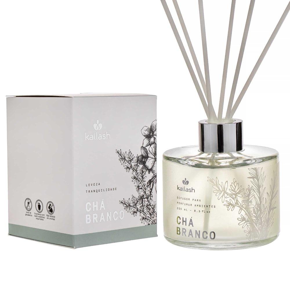 DIFUSOR KAILASH CHA BRANCO VIDRO 250 ML BC.01 250ml 2