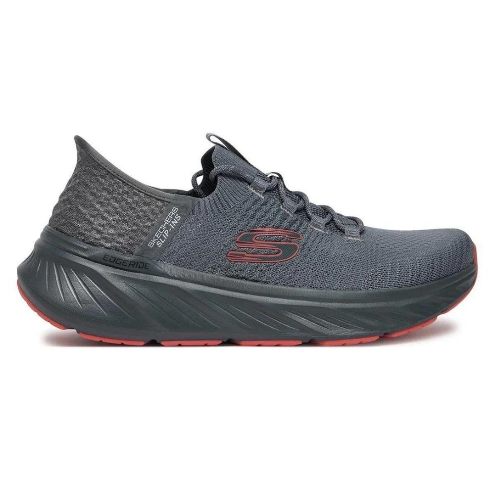 TÊNIS SKECHERS EDGERIDE RAYGO MASCULINO 232932 Carvão/Vermelho 1