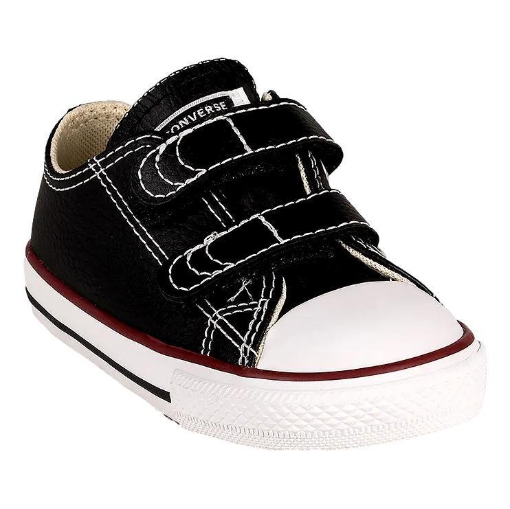 TÊNIS ALL STAR COURO CHUCK TAYLOR INFANTIL BABY CK0418 Preto
