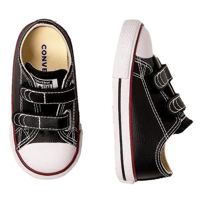 TÊNIS ALL STAR COURO CHUCK TAYLOR INFANTIL BABY CK0418 Preto/Vermelho/Branco 3