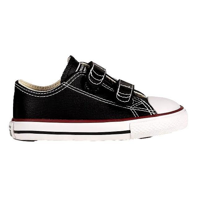 TÊNIS ALL STAR COURO CHUCK TAYLOR INFANTIL BABY CK0418 Preto/Vermelho/Branco 4