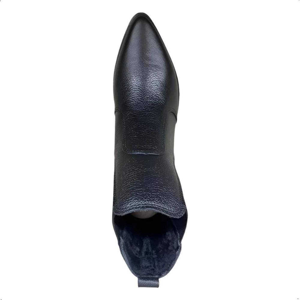 BOTA PEGADA CANO CURTO COURO FEMININA 280511 Preto 3