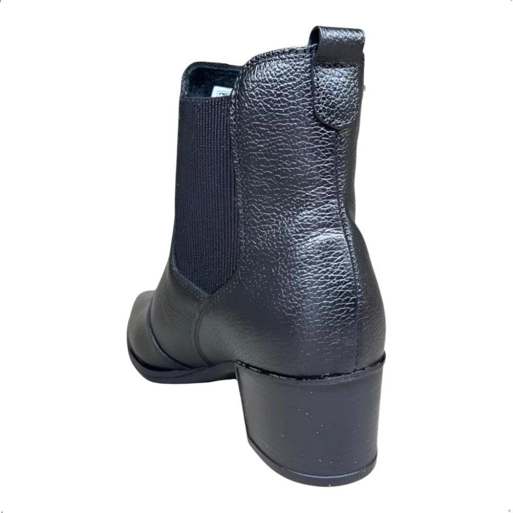 BOTA PEGADA CANO CURTO COURO FEMININA 280511 Preto 4