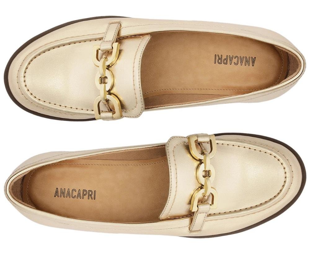 SAPATO MOCASSIM ANACAPRI CLÁSSICO FEMININO C306840006 Dourado 3