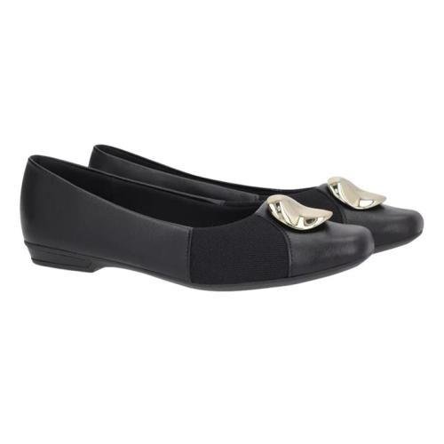 SAPATILHA USAFLEX COURO FEMININO UC05004 Preto 2