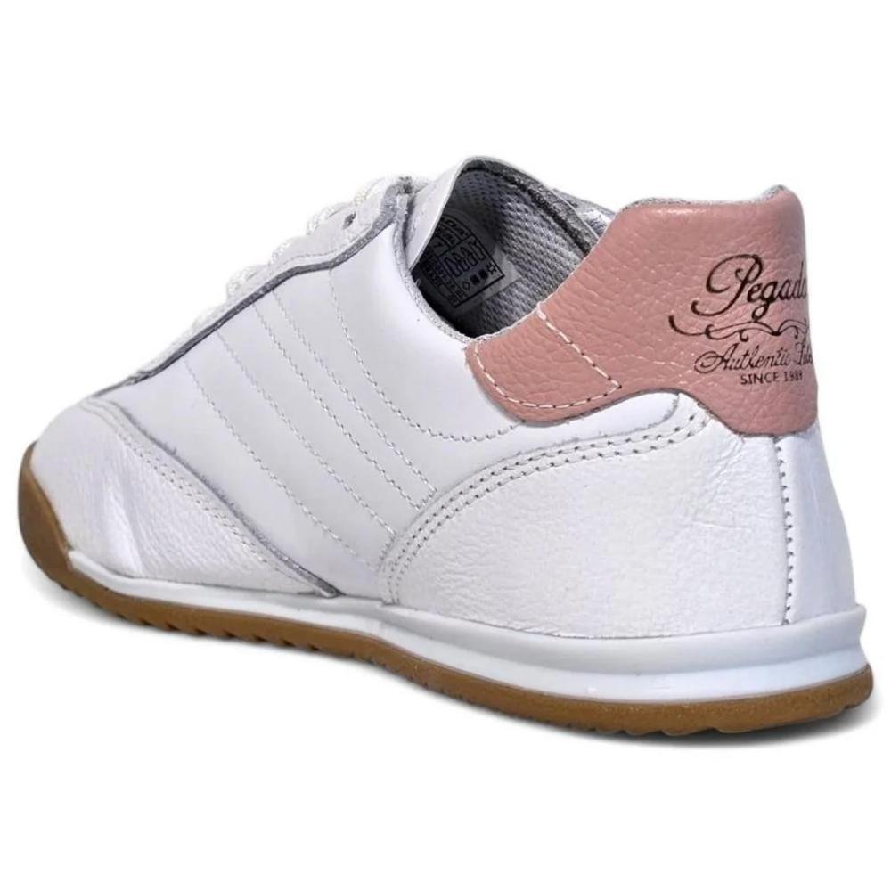 TENIS PEGADA COURO FEMININO 212802 Branco/Rosé 4