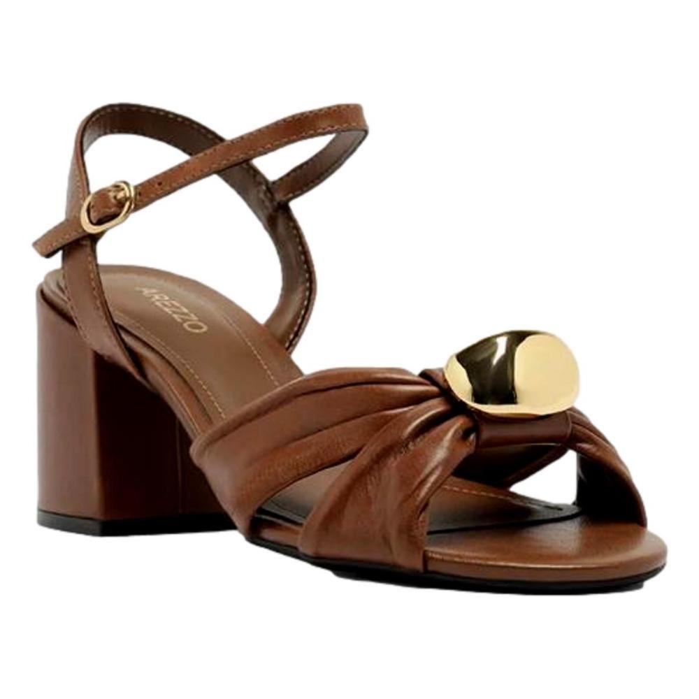 SANDALIA AREZZO COURO FEMININO A124630057 Marrom 2