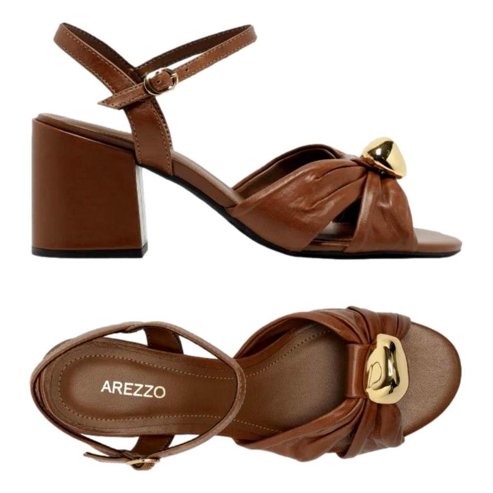 SANDALIA AREZZO COURO FEMININO A124630057 Marrom 5