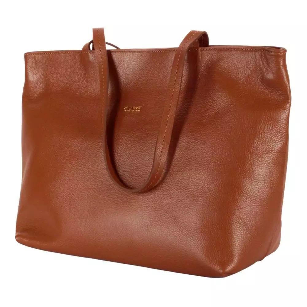 BOLSA CLASSE COURO SHOPPING BAG FEMININA 30362 Caramelo 4