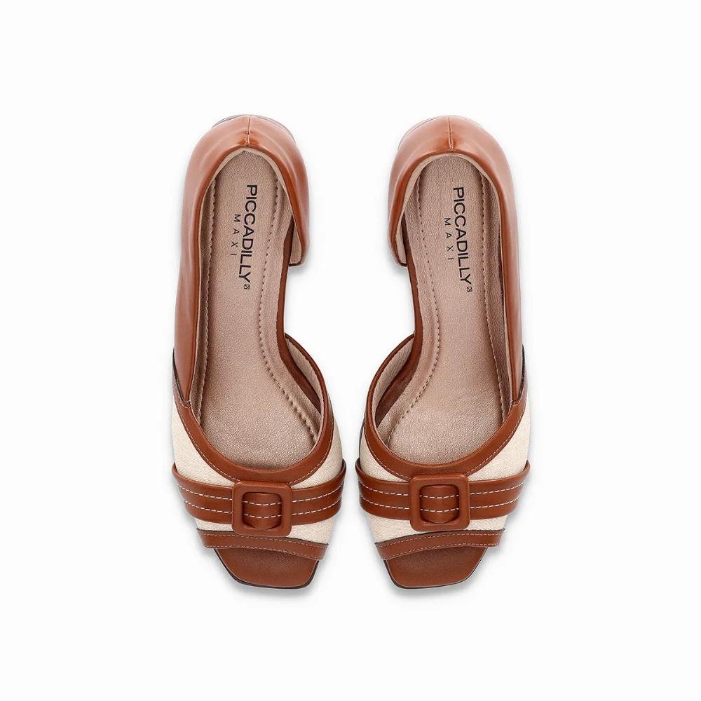 SAPATO PICCADILLY PEEPTOE FEMININO 715030 Conhaque/Natural 4