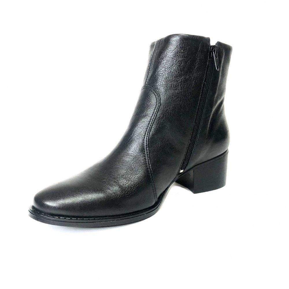 BOTA NEWBORN COURO CANO CURTO FEMININA 4913 Preto 2