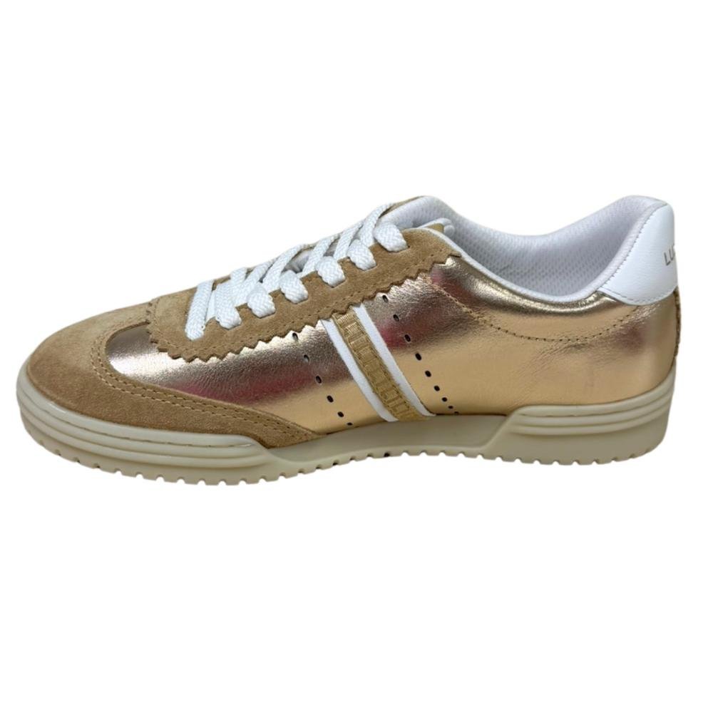 TENIS LUZ DA LUA FEMININO CAMURCA/LAMINATI/SAARA 60780002 Ouro/Bege 3