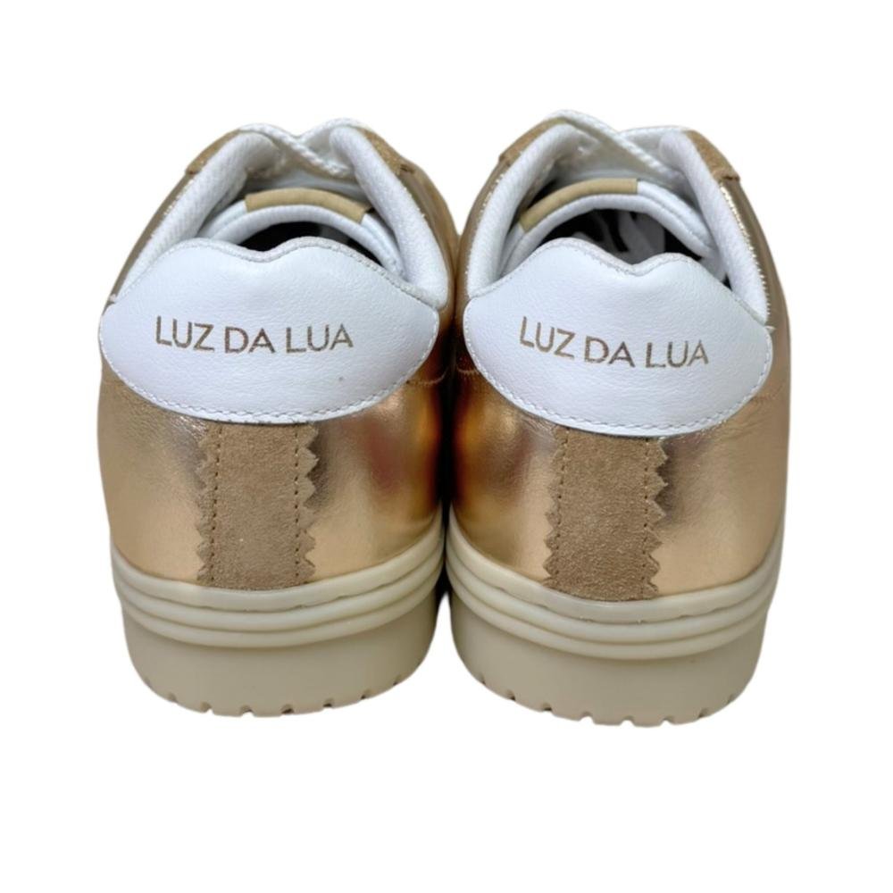 TENIS LUZ DA LUA FEMININO CAMURCA/LAMINATI/SAARA 60780002 Ouro/Bege 4