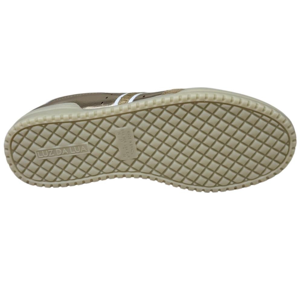 TENIS LUZ DA LUA FEMININO CAMURCA/LAMINATI/SAARA 60780002 Ouro/Bege 5