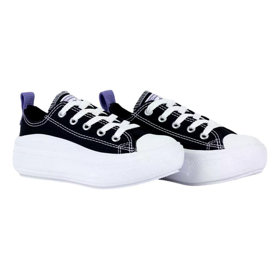 TÊNIS CONVERSE CHUCK TAYLOR MOVE INFANTIL MENINA CK1042 Preto/Roxo 2