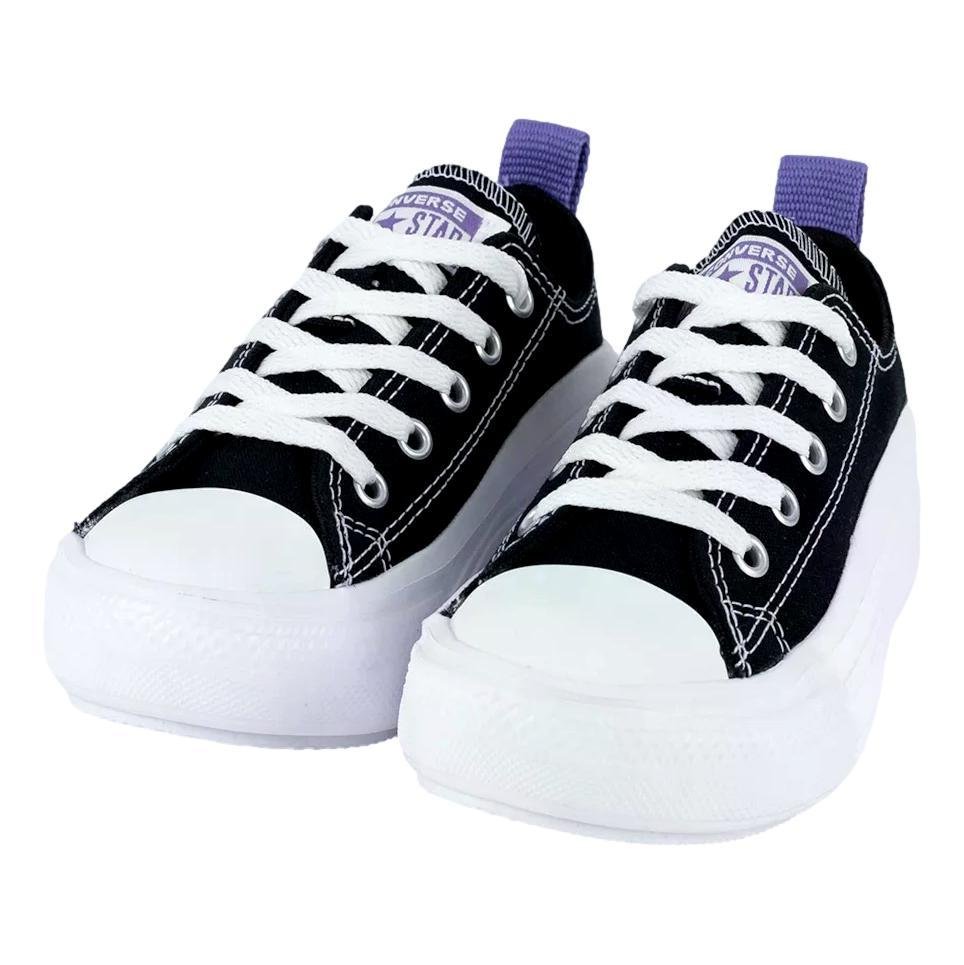 TÊNIS CONVERSE CHUCK TAYLOR MOVE INFANTIL MENINA CK1042 Preto/Roxo 4