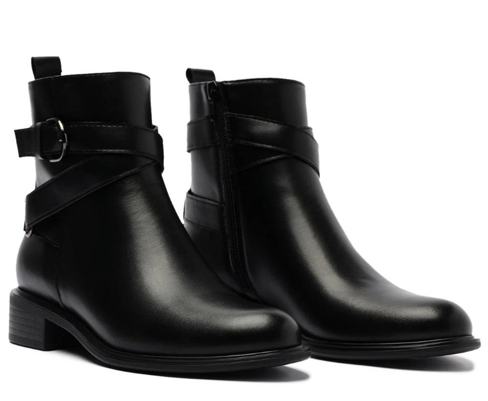 BOTA ANACAPRI COURO CANO CURTO FEMININA C304760005 Preto 5