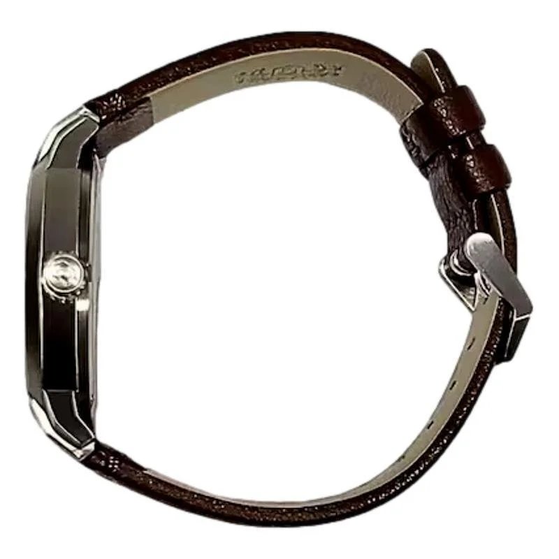 RELOGIO ORIENT ETERNAL COURO MASCULINO MBSC1039G1NX Marrom/Prata 2