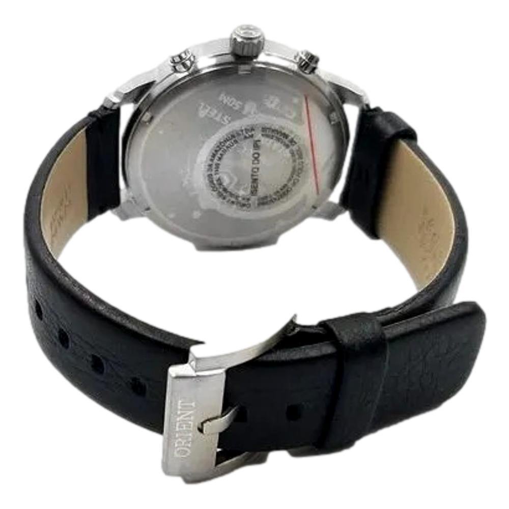 RELOGIO ORIENT COURO MASCULINO MBSCC055G1PX Preto/Prata 3