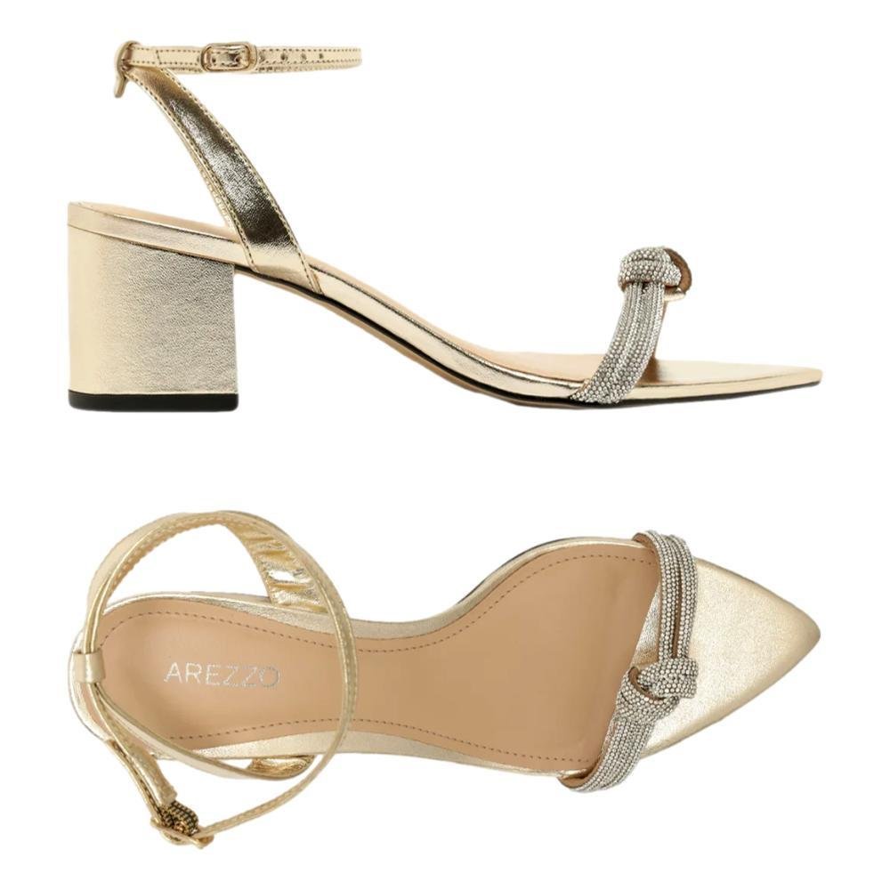 SANDÁLIA AREZZO FEMININA A113380074 Dourado/Cristal 3