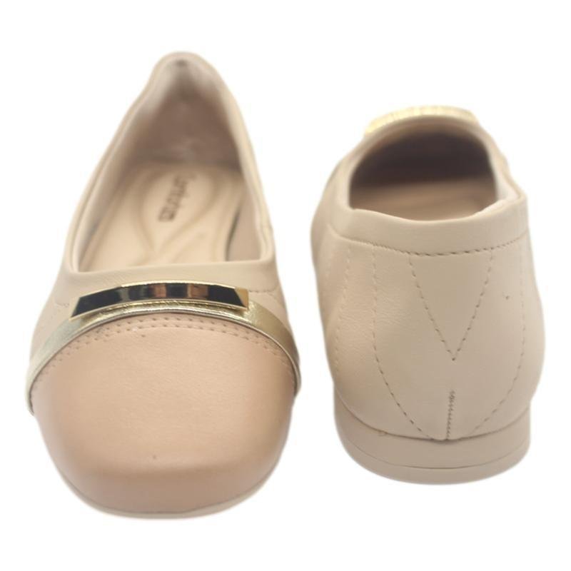 SAPATILHA COMFORTFLEX FEMININA 2579305 Bege/Nude/Dourado 3