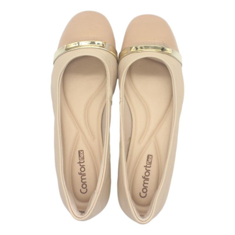 SAPATILHA COMFORTFLEX FEMININA 2579305 Bege/Nude/Dourado 4