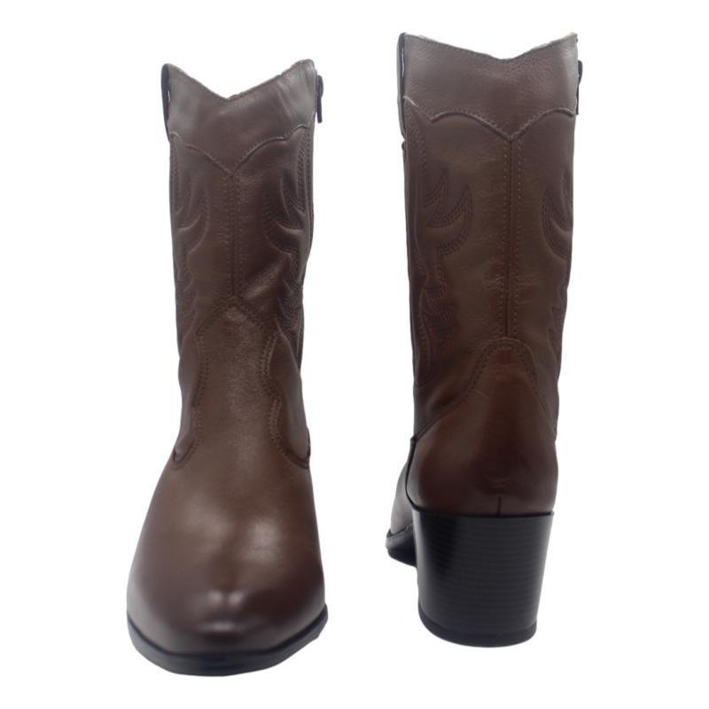 BOTA COURO NEWBORN CANO MEDIO FEMININA COUNTRY 8805 Marrom 3
