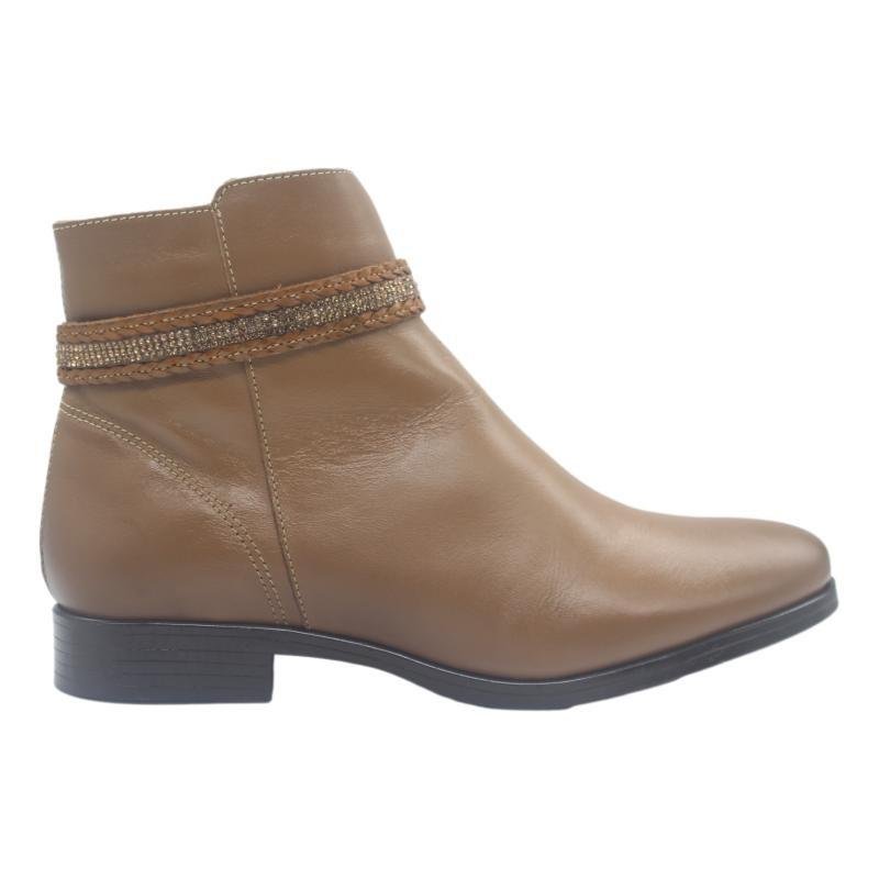 BOTA COURO NEWBORN CANO CURTO FEMININA 9862 Avelã 1