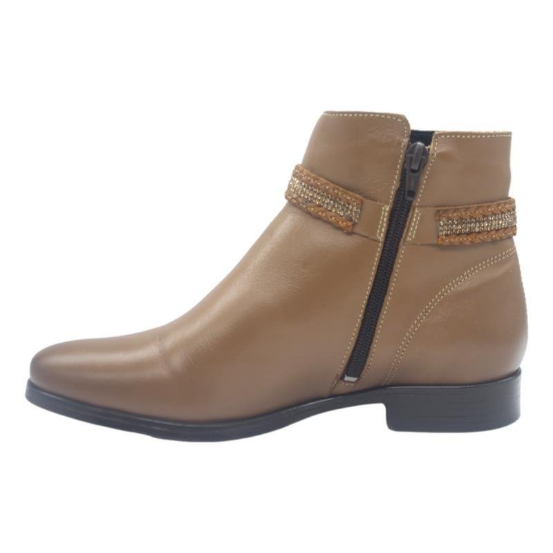 BOTA COURO NEWBORN CANO CURTO FEMININA 9862 Avelã 2