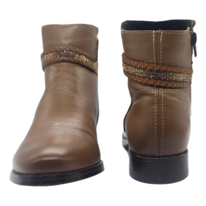 BOTA COURO NEWBORN CANO CURTO FEMININA 9862 Avelã 3