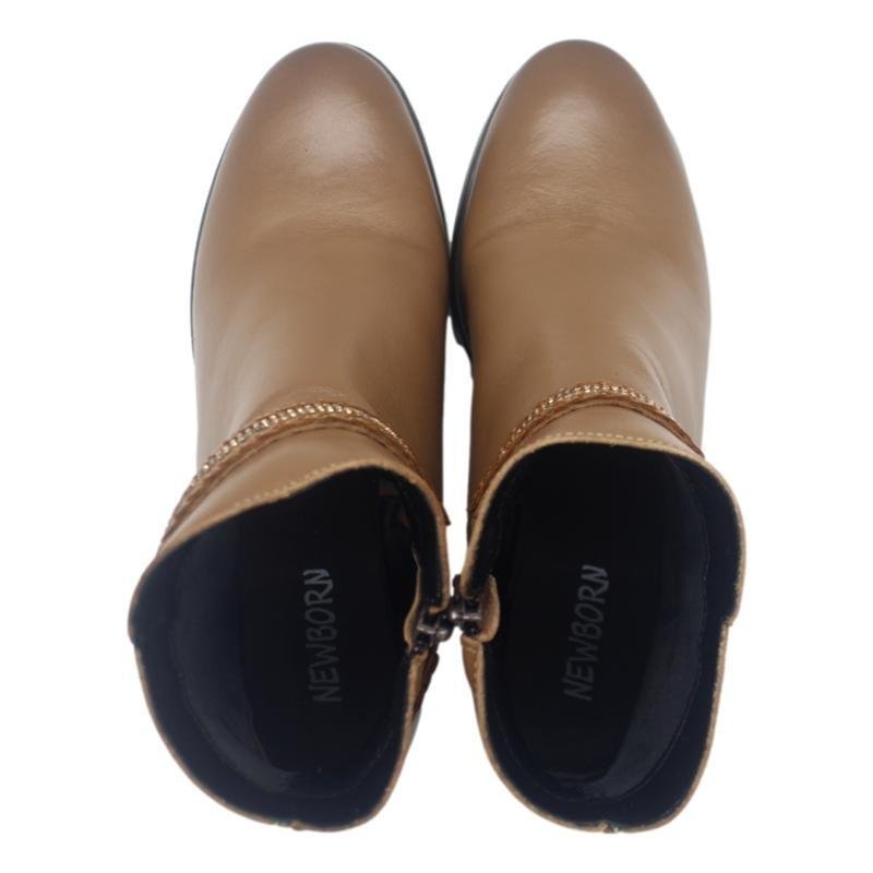 BOTA COURO NEWBORN CANO CURTO FEMININA 9862 Avelã 4