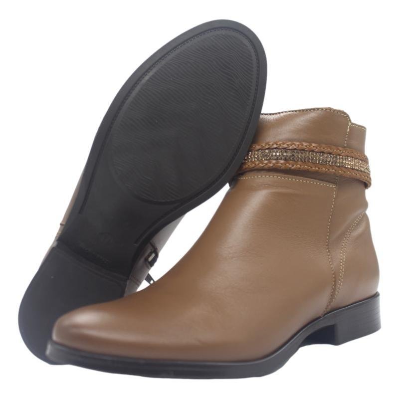 BOTA COURO NEWBORN CANO CURTO FEMININA 9862 Avelã 5
