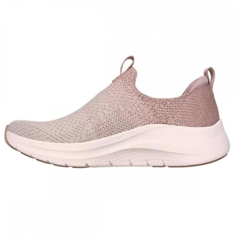 TÊNIS SKECHERS ARCH SLIP FEMININO FIT 2.0 150055 Nude/Branco 3
